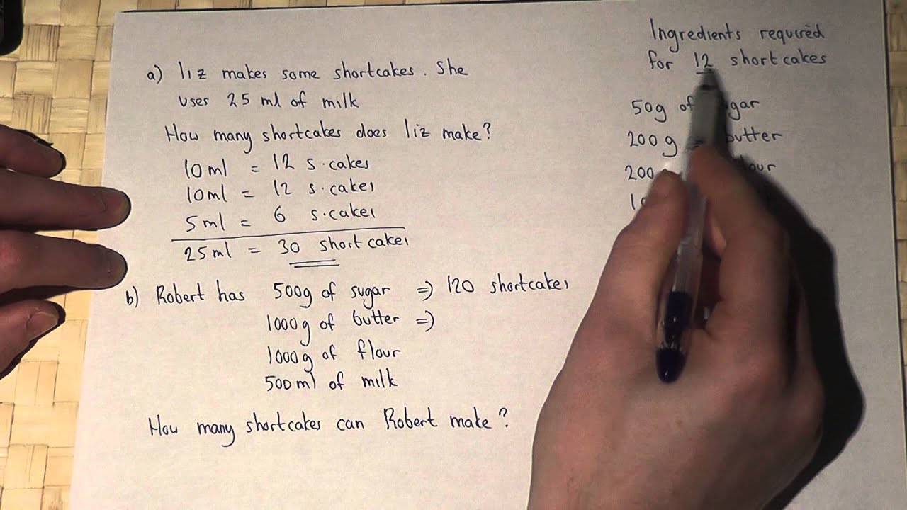 Ratio And Proportion : Problems Involving Recipes - YouTube