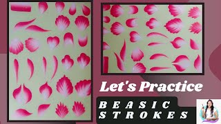 Basics of One stroke painting| Instructional video | Step by step acrylic painting #basics #beginner