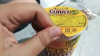 Trying out Nissin Cup Cheese Curry Instant Noodles