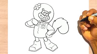 How to Draw Sandy Cheeks (SpongeBob) easy - Drawing Step by Step