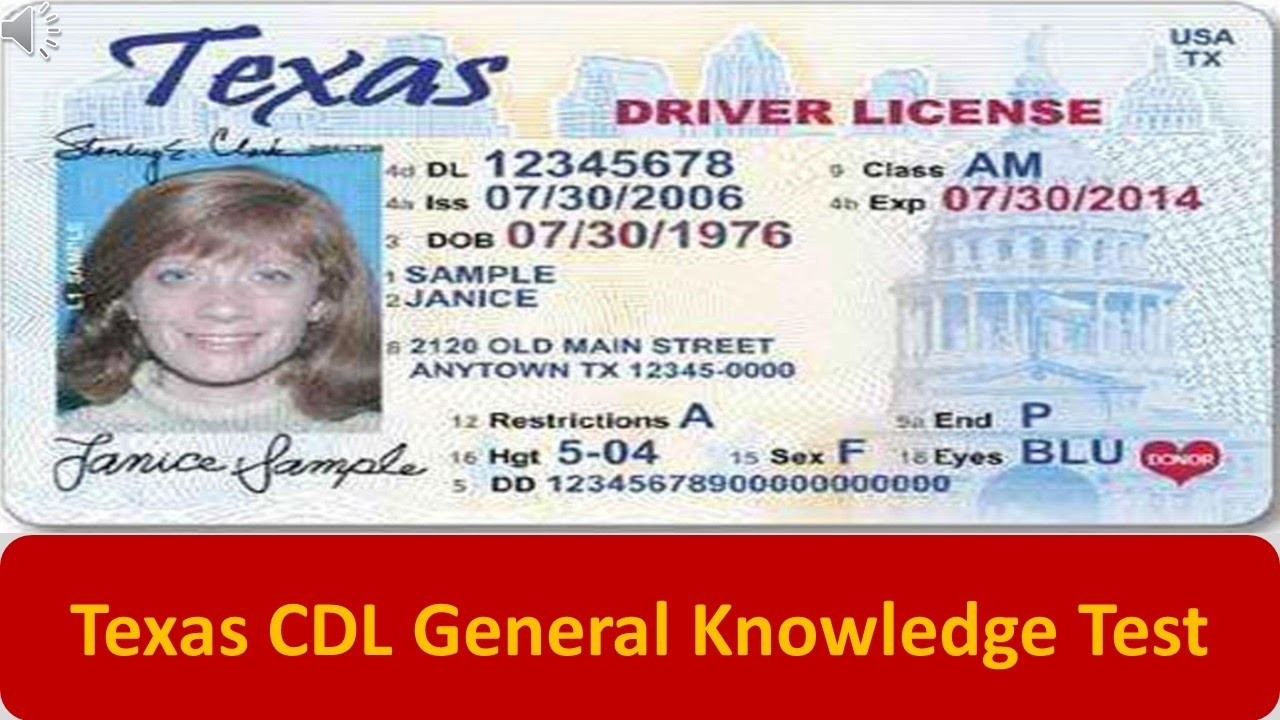 Texas CDL General Knowledge Test - YouTube