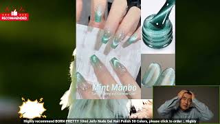 3256806959504064 BORN PRETTY Mint Green Color Cat Magnetic Gel Nail Polish Sparkle Glit