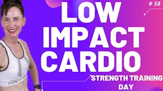 LIVE # 58 | LOW IMPACT CARDIO-BICEP-TRICEPS-SHOULDER-QUAD-HAMSTRING-CORE BURN | OVER 40 WORKOUTS