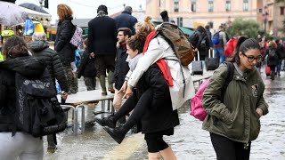 Venice hit by third exceptional tide in a week as rain lashes Italy