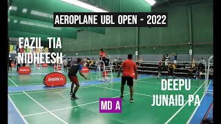 MDA- Deepu Junaid VS  FazilTia Nidheesh _ QF  || UAE Open Badminton Tournament