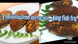 3 type king fish fry /3 രീതിയിൽ അയ്കോറ മസാല.. fry /Minnufellu