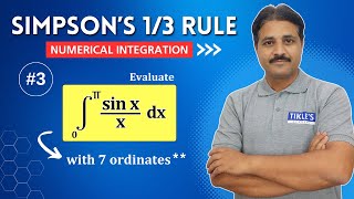 SIMPSON'S 1/3 RULE SOLVED PROBLEM 3 (NUMERICAL INTEGRATION)  @TIKLESACADEMY