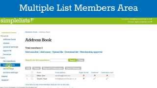 Simplelists Membership Area Overview - Part 2 Multiple List Accounts