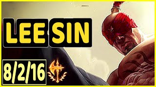 LEE SIN VS AMBESSA - 8/2/16 KDA JUNGLE GAMEPLAY CHALLENGER I