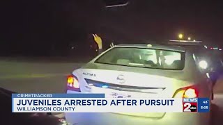 Minors arrested in Williamson County after pursuit
