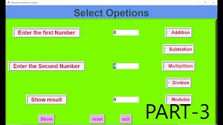 Simple Calculator in Tkinter Python || python Gui projects using Tkinter || #Pythongui || Part-3