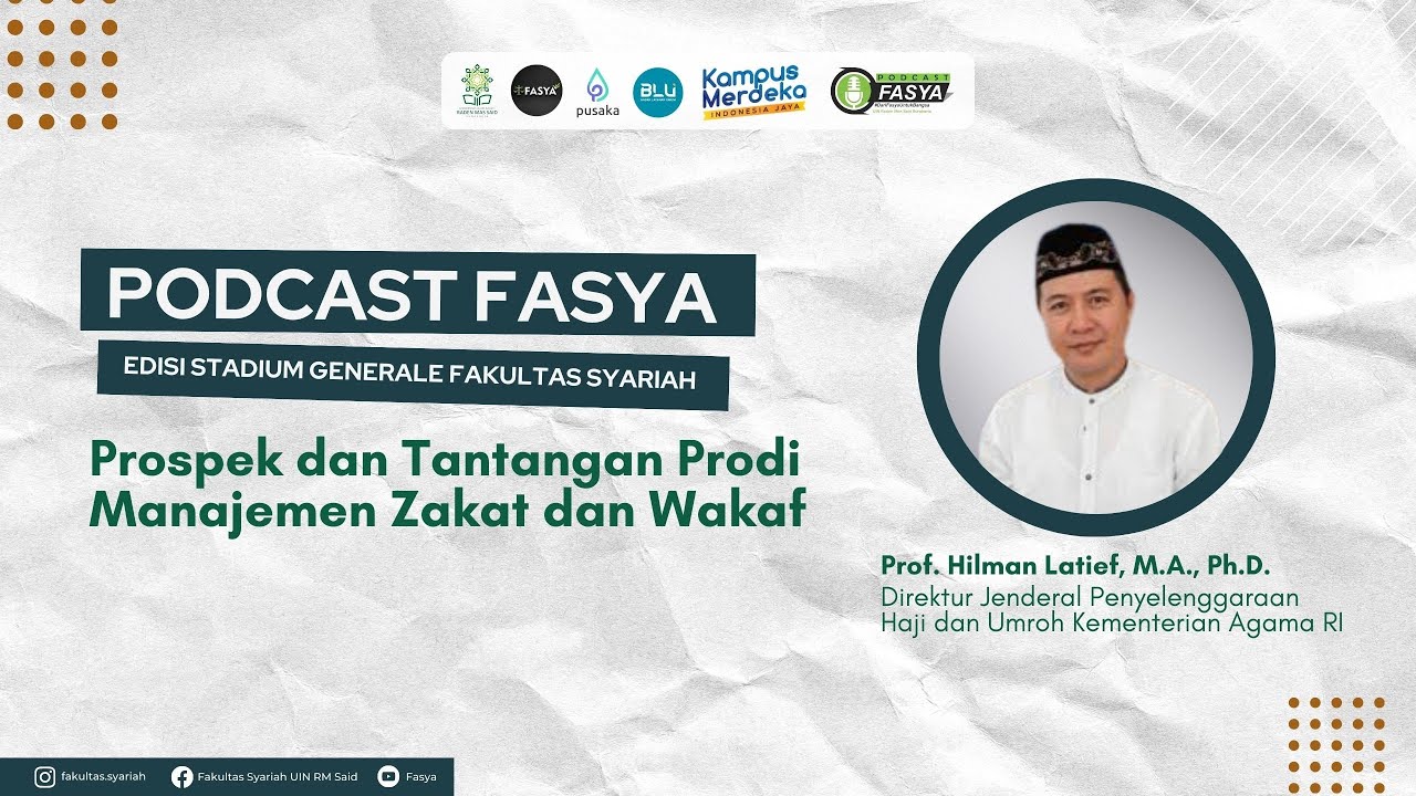 Prospek Dan Tantangan Prodi Manajemen Zakat Dan Wakaf - Prof. Hilman ...