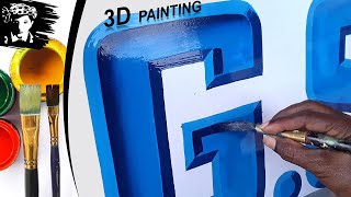 3D Painting Letter Writing in English Creative Design Font Shading - key of arts