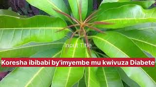 MENYA N'IBI: NIBA URWAYE DIABETE DORE  UMUTI WAGUFASHA/IBIBABI BY IMYEMBE NI INGENZI