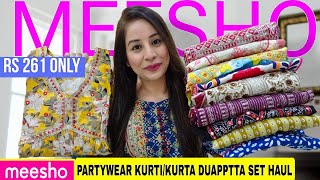 *Huge* Meesho Kurti/Kurta Set Haul Starting 261😍Sequence \u0026 Embroidery Special kurta Set Haul #meesho