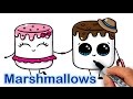 How to Draw Cartoon Marshmallow Cute and Easy