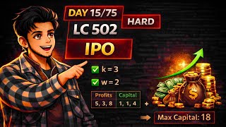 LC 502. IPO | Priority Queue + Greedy HARD | Explained