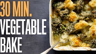 Testing quick and easy French home cooking recipes: brocoli and cauliflower bake