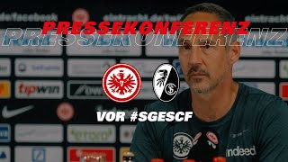Pressekonferenz vor Eintracht Frankfurt - SC Freiburg, präsentiert von Krombacher