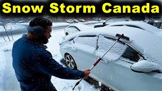 Driving In Canada Snow Storm 😲 | Tips To Drive In Canada Snow Storm