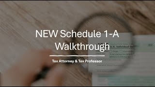 NEW Schedule 1-A Full Form Walkthrough + Example (Form 1040)
