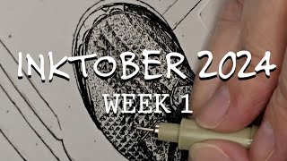 I Made one Big Drawing for Inktober 2024: Week 1