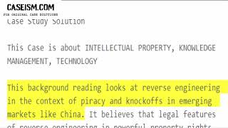 Reverse Engineering, Learning, and Innovation Case Study Help - Caseism.com