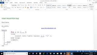 insert data into table from loop