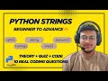#Python Strings Masterclass 🔥 | Learn Strings from Basics to Advanced with 10 Real-World Problems