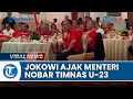 Momen Jokowi Ajak Para Menteri hingga Relawan Nobar Timnas U-23 Indonesia vs Uzbekistan di Istana