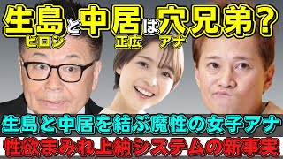 【業界の闇】生島ヒロシと中居正広は穴兄弟？女子アナ上納システムの新事実発覚