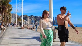 BENIDORM 🇪🇦 Hot \u0026 Sunny LEVANTE BEACH January 2025 Costa Blanca Spain 4K