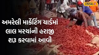 Gujarat Market Yard | Auction of Red Chillies started at Amreli Marketing Yard Amreli | N18L