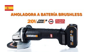 WORX WX813 amoladora angular sin escobillas 20V 115mm ES