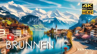 Brunnen, Switzerland 🇨🇭 4K - Charming Village on the Shores of Lake Lucerne (Vierwaldstättersee)