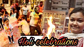 Holi celebrations|Holi ka Dahan|చాలా రోజుల తర్వత హోలీ ఫుల్ ఎంజాయ్ చేసాం|Ismart Meghana