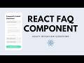 React FAQ Component | React Js Interview Questions | Fronted Interview Experience