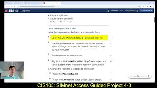 CIS105: 11/20/25: SIMnet Access Guided Project 4-3