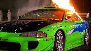 Paul Walker's Mitsubishi Eclipse gets destroyed | The Fast and the Furious | CLIP