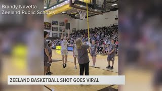 Zeeland East basketball player who is blind goes viral after sinking basket