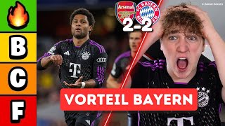 Halbfinale ist möglich! Arsenal vs Bayern 2:2 Spielerbewertung (Champions League Viertelfinale)