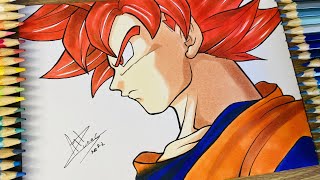 Como Desenhar o Goku SSJ GOD ( Dragon Ball Super ) Passo a Passo