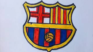 How to draw the FC Barcelona Badge.