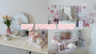 【Room Tour】かわいいを詰め込んだ5畳オタク部屋🎀🤍/学生オタク/白×ピンク/EBiDAN/サンリオ