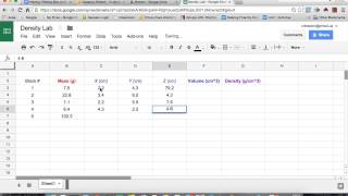 Tutorial: How To Use Google Sheets (and Excel) In A Density Lab