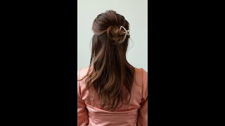 【簡単ヘアアレンジ】時短で可愛いお団子ハーフアップ