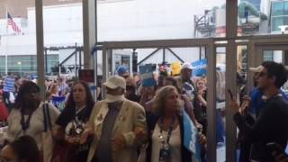 Protesters storm media tents at the 2016 DNC