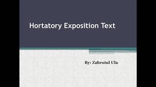 Hortatory Exposition Text