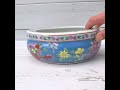 chinese ceramic planter bowl flower pot jardiniere blue pink green chinoiserie