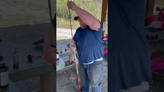 Loading and shooting a black powder .54 caliber Hawkin replica. #shorts